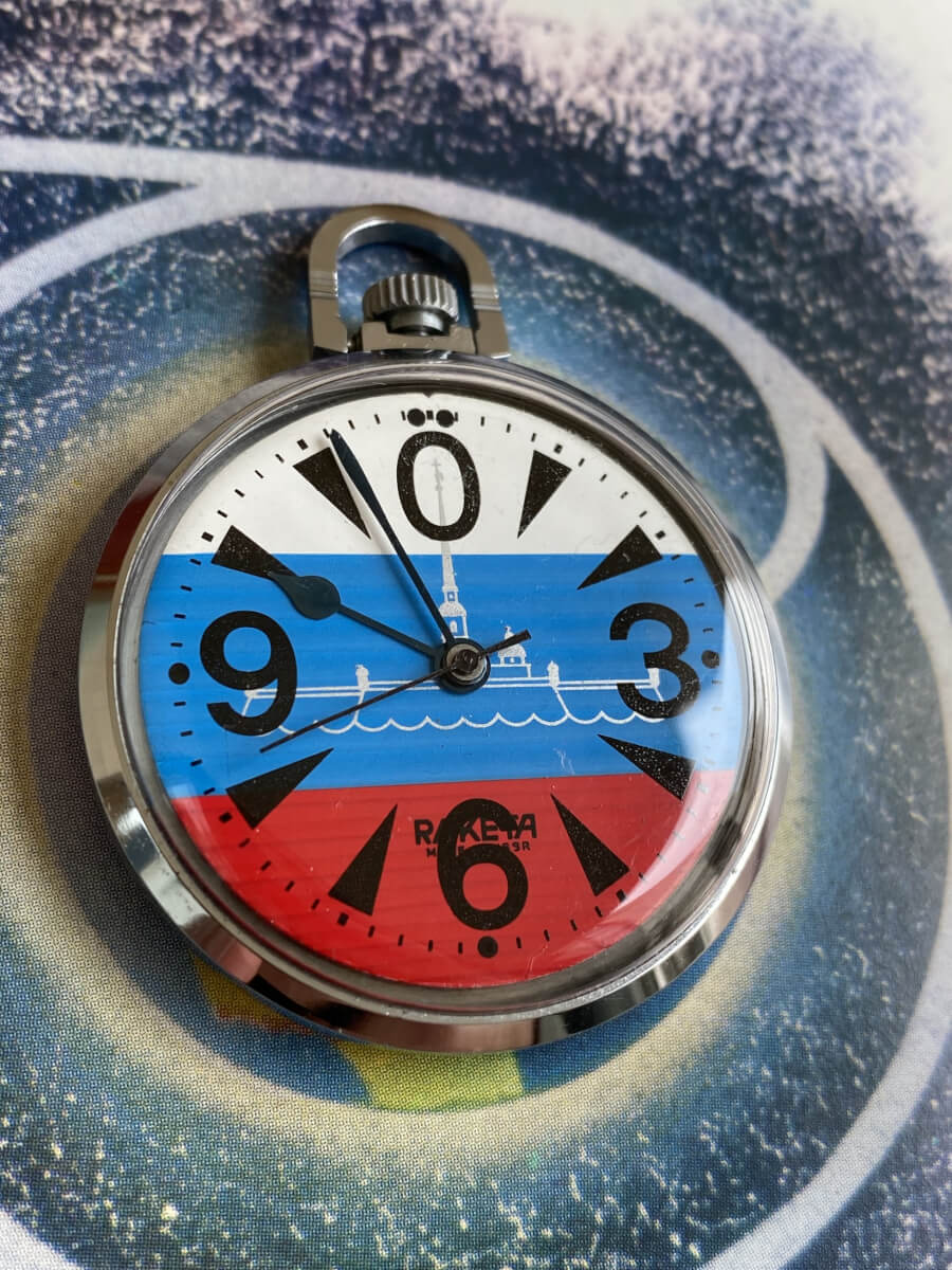 Montre de Poche Gousset Raketa Couleur Russe Big Zero